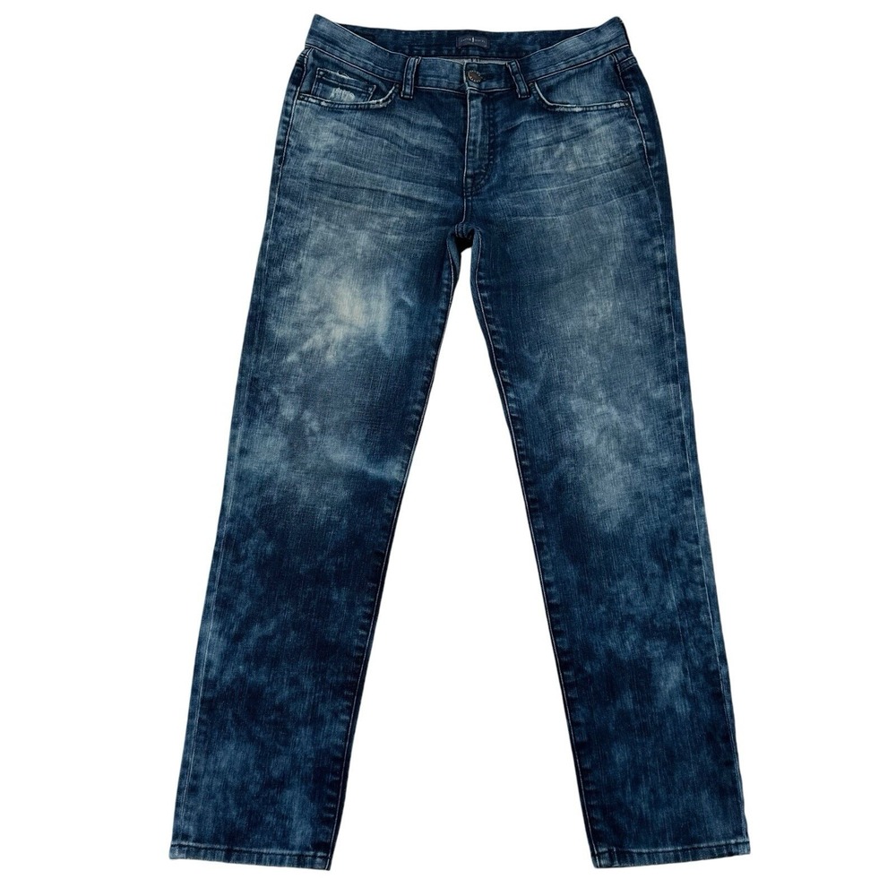Jacob Davis Collection Womens Straight Leg Blue Faded Distressed Jeans Size 27